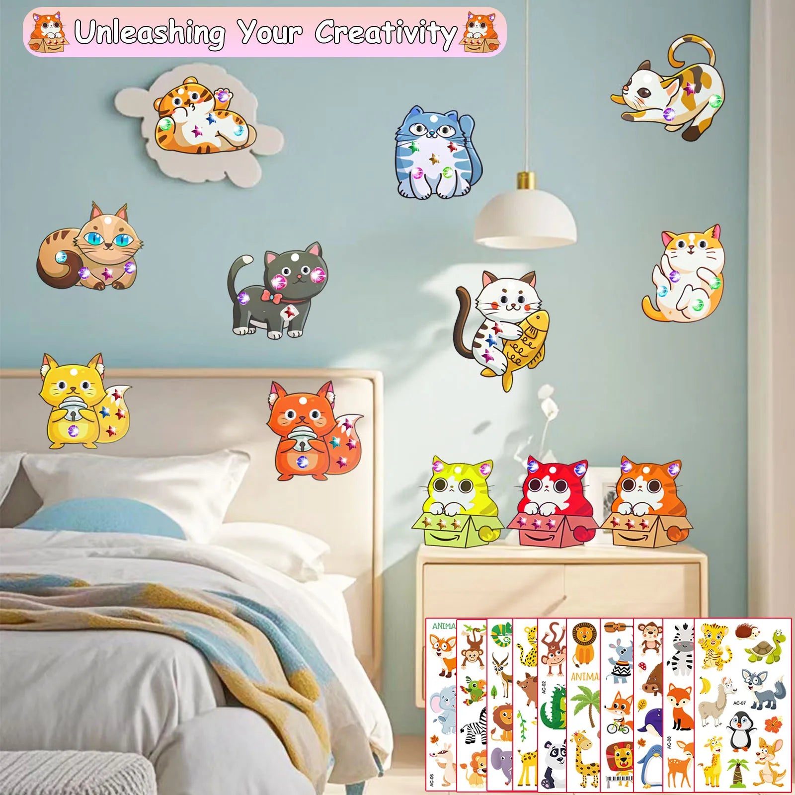 290PCS Wooden Cat Painting Kit – DIY Handcraft & Decoration Set