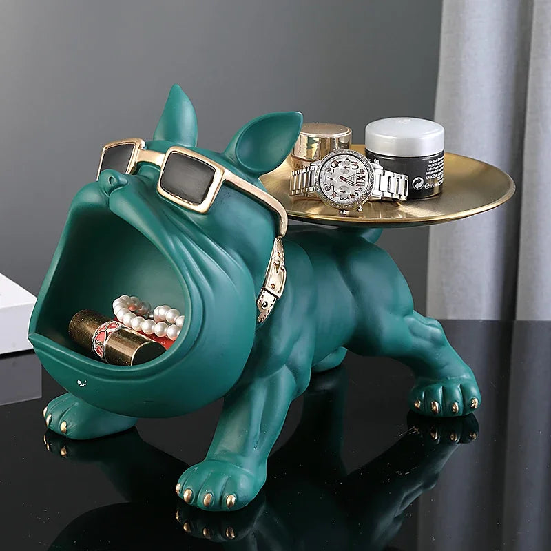 30cm Bulldog Figurine – Resin Dog Sculpture & Storage Box