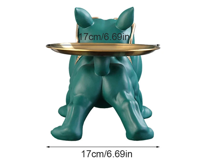 30cm Bulldog Figurine – Resin Dog Sculpture & Storage Box