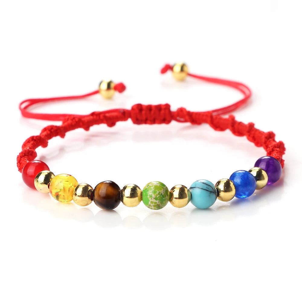 Reiki 7 Chakra Bracelet – Natural Stone Yoga Healing Jewelry