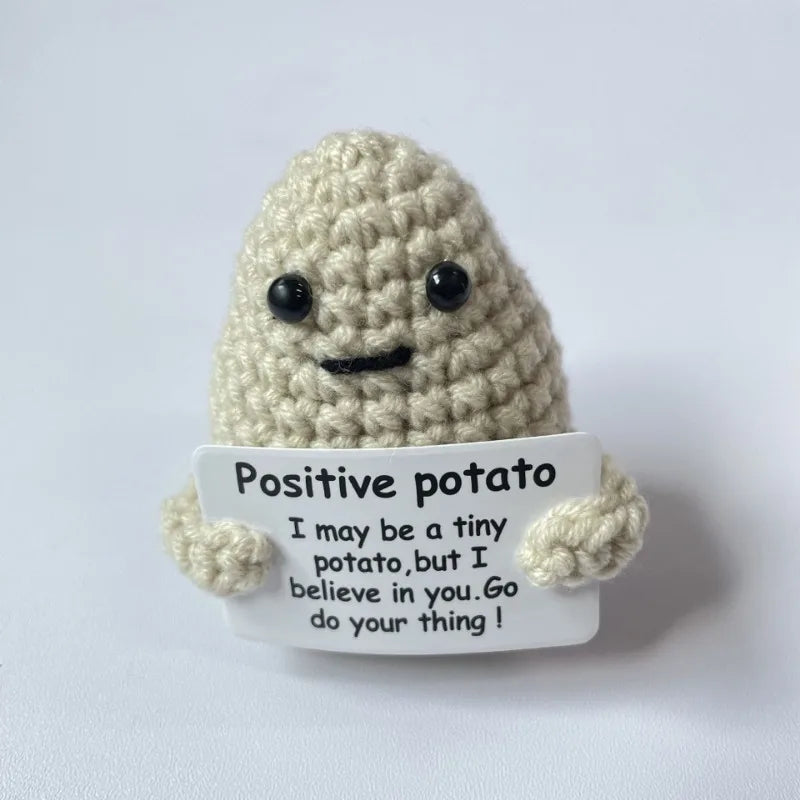 Positive Energy Potato Hug Plush – Mini Handmade Wool Doll