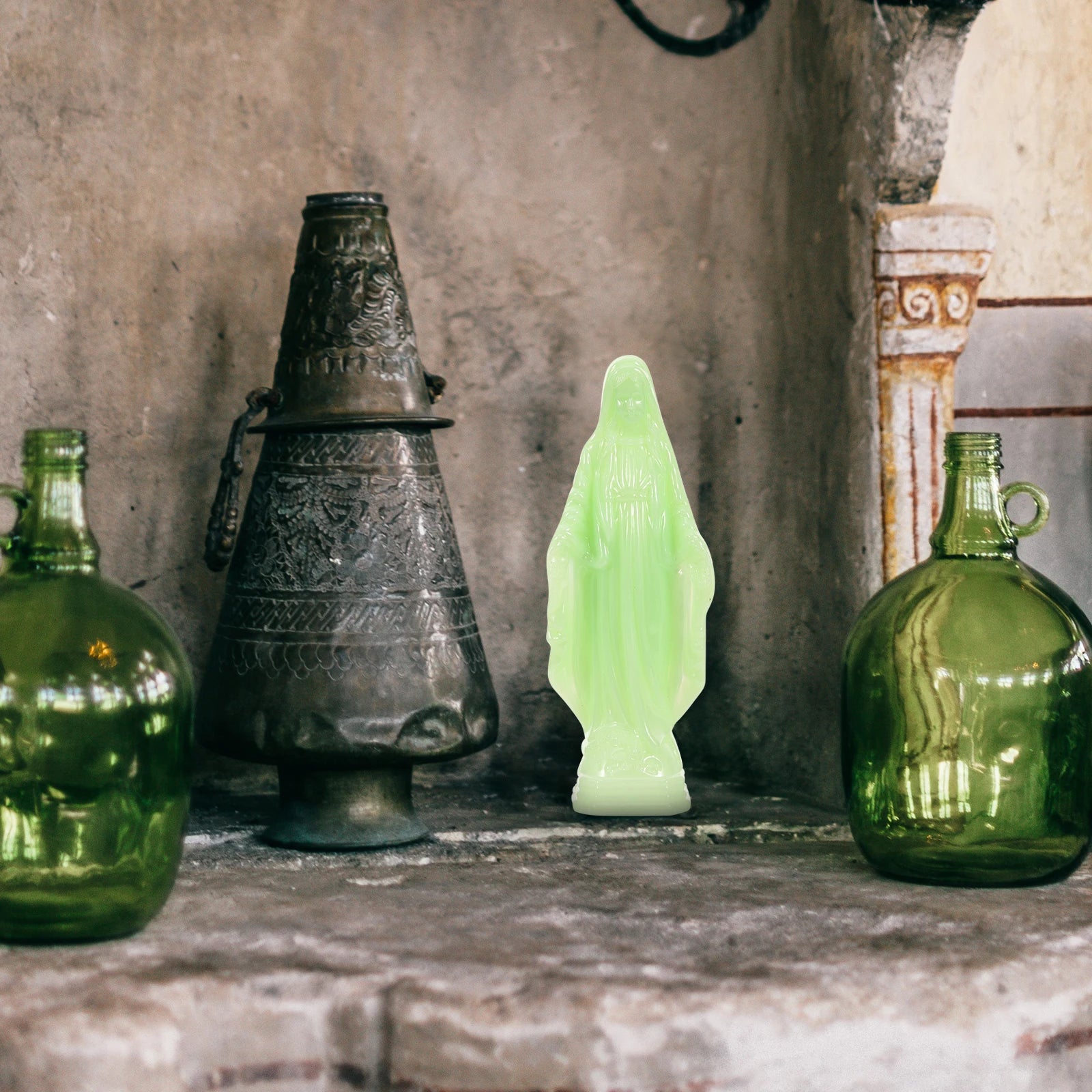 Mini Luminous Virgin Statue – Catholic Desktop & Garden Ornament