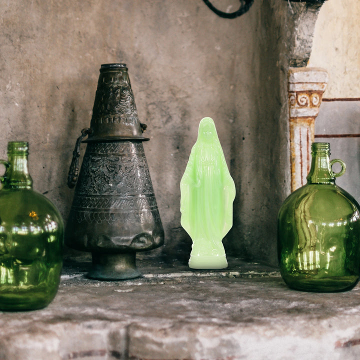 Mini Luminous Virgin Statue – Catholic Desktop & Garden Ornament