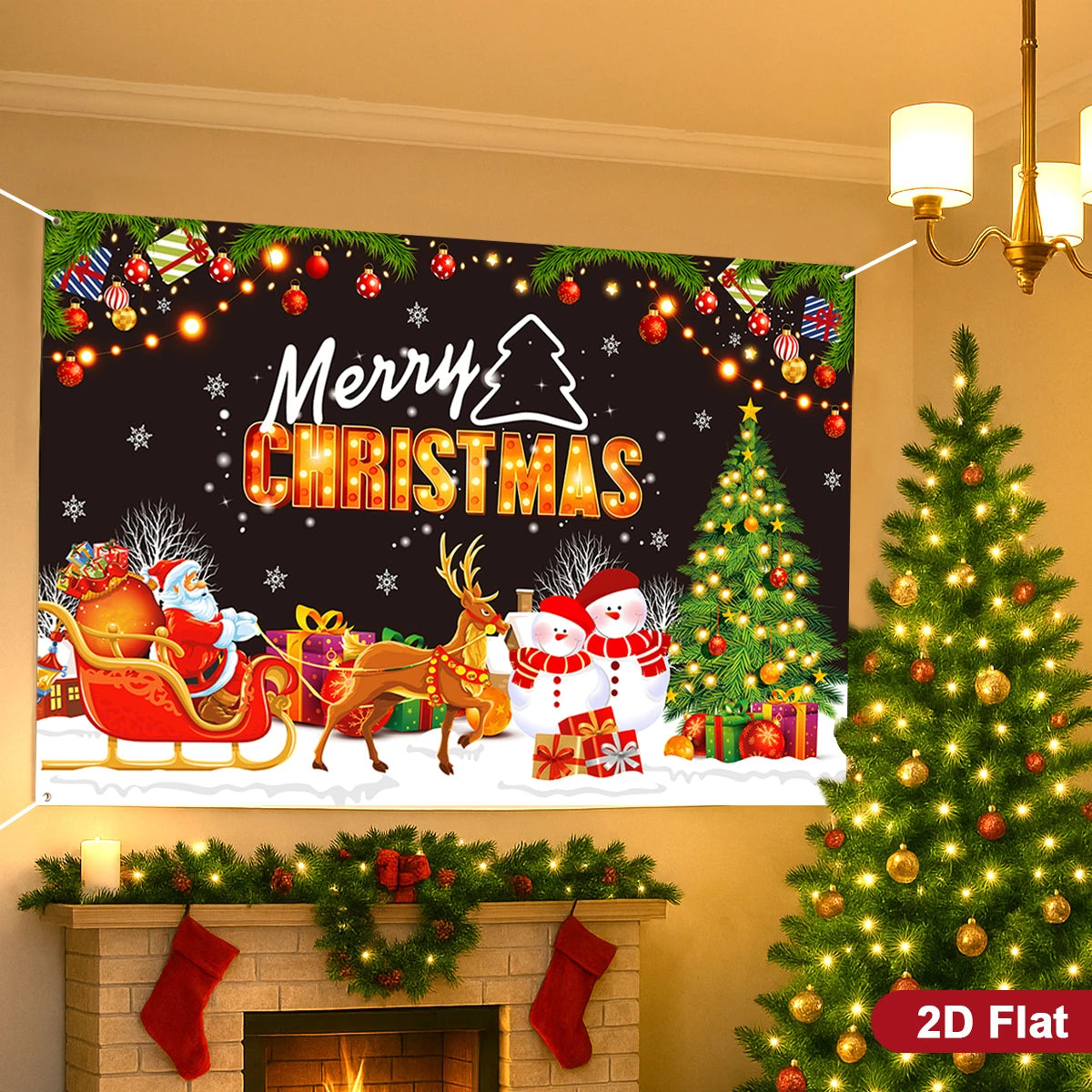 Christmas Tree Backdrop – Merry Christmas Photo Background