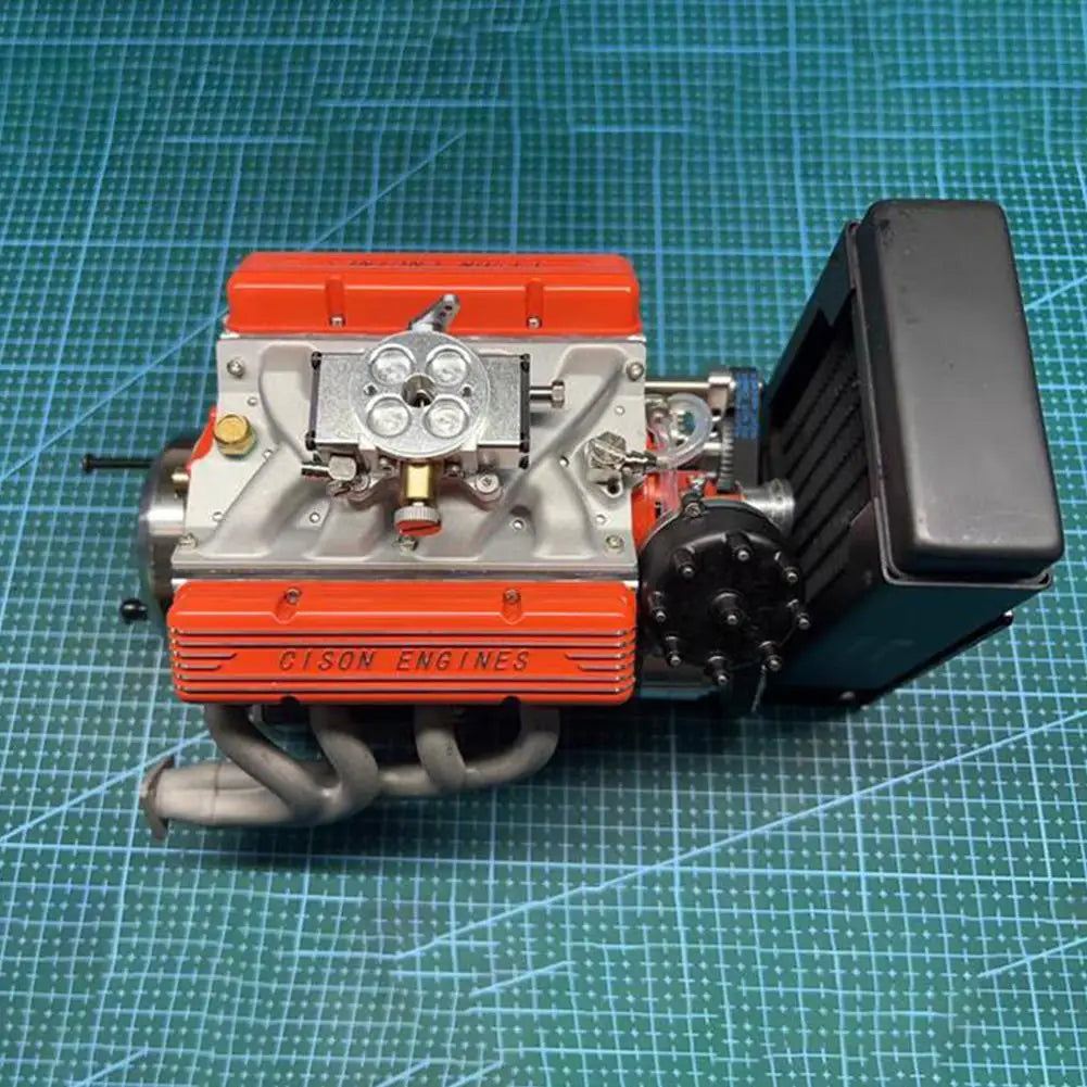 Home Decor V8 Engine Model Gasoline Gasoline Small-Block Engine Model Kits Model Engine Figurine Sculpture Craft For Desk Booksh