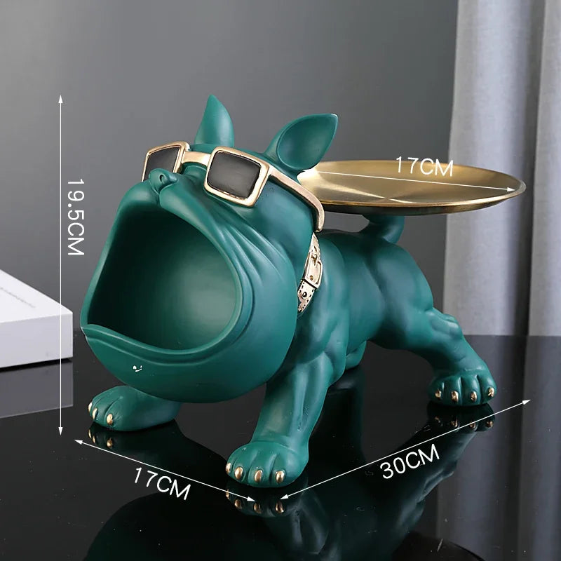 30cm Bulldog Figurine – Resin Dog Sculpture & Storage Box