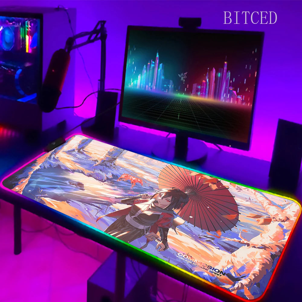 YUki Aim Gamer Keyboard Base With Backlight RGB LED Office Accessory Games Computers Diy Gaming Computer Desk Table Mouse Pad XL