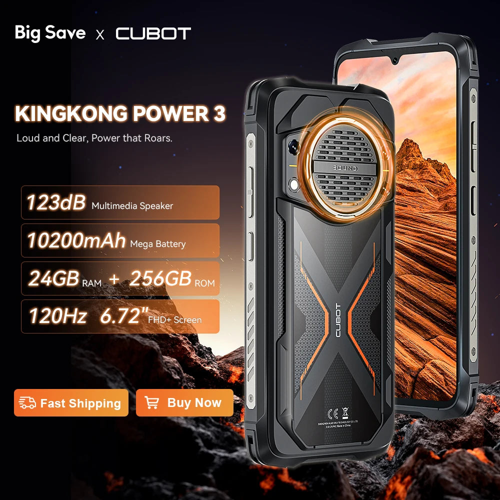 Cubot KingKong Power 3 Rugged Smartphone – 120Hz, 10200mAh