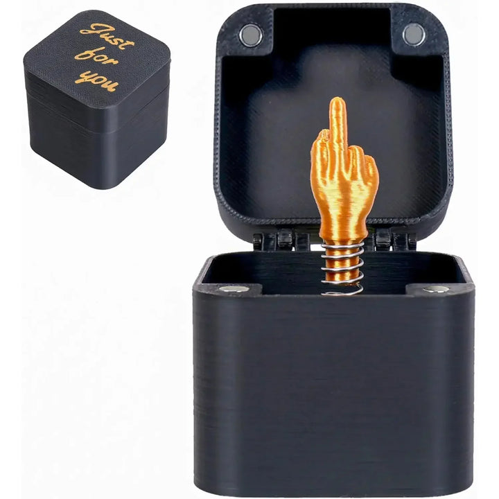 Funny Middle Finger in Box - Desk Decor Gag Gift for Halloween, Christmas & Birthday, Novelty Office Toy & Home Decoration