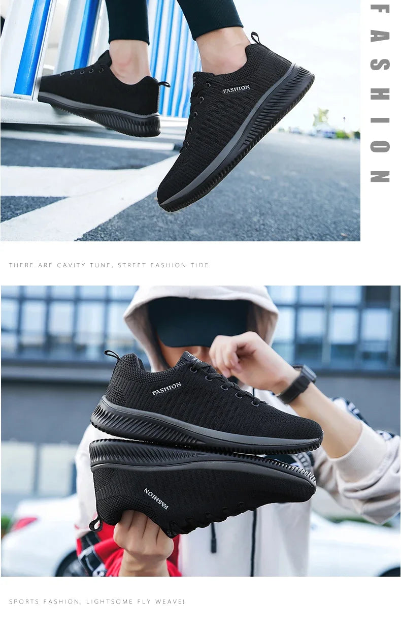 Men Running Walking Knit Shoes Fashion Casual Sneakers Breathable Sport Athletic Men Sneakers Casual Shoes Big Size 36-48