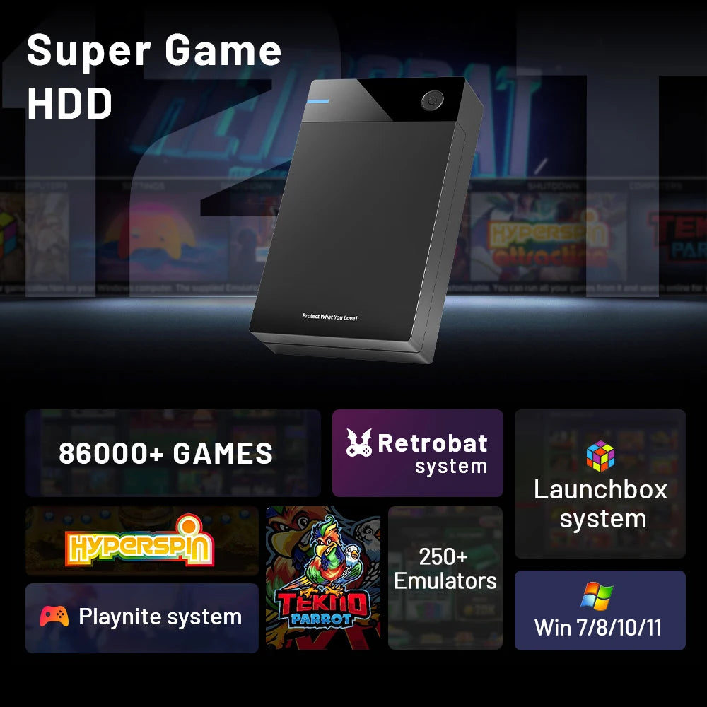 12TB Gaming HDD – 86,000+ Retro Games with Hyperspin/Launchbox