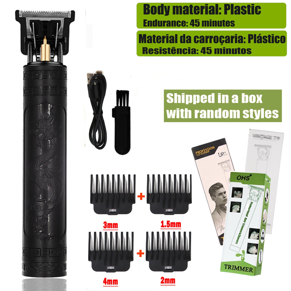 T9 Hair Clipper – 0mm Electric Beard & Body Hair Trimmer for Men