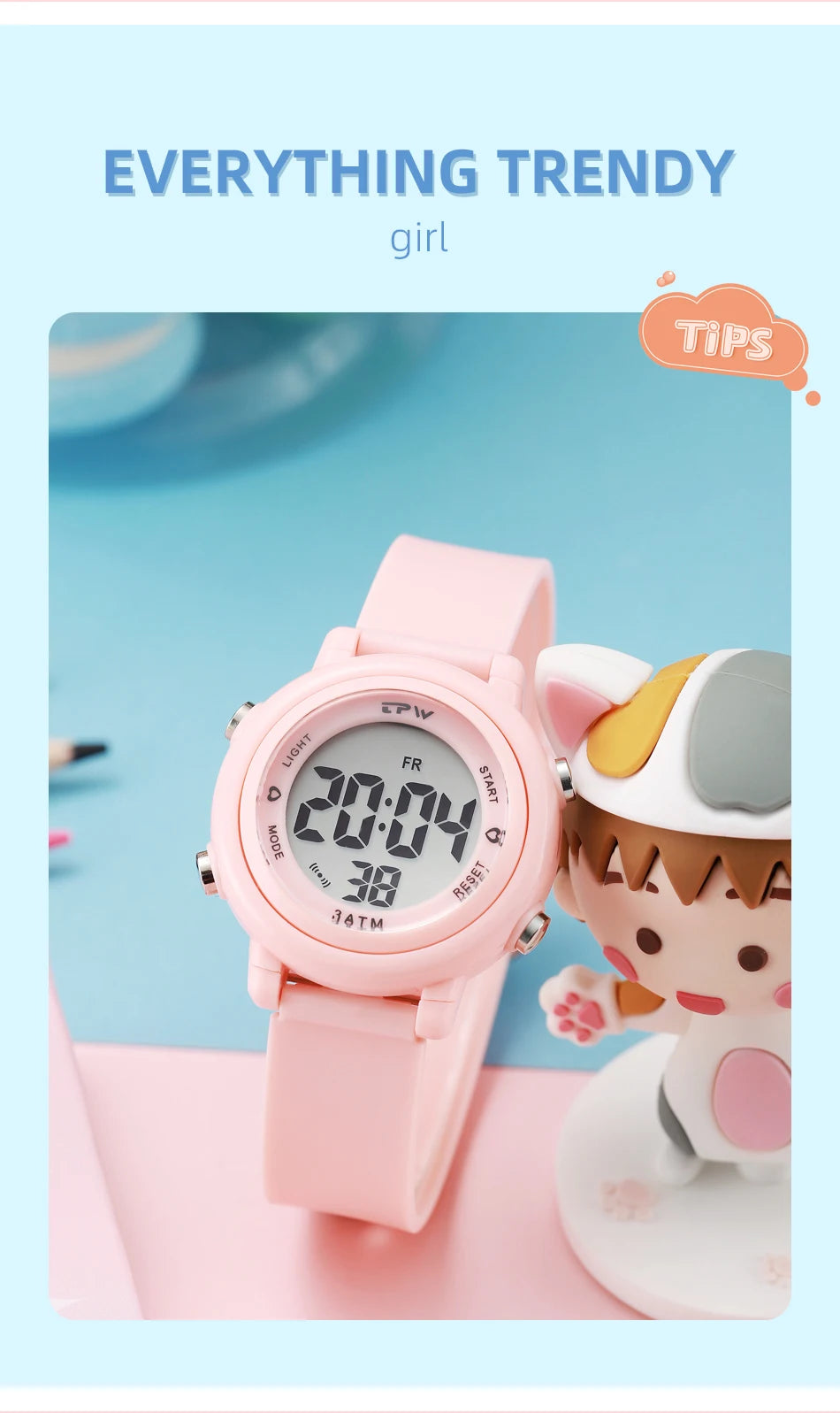 Waterproof Alarm Student Watches Boys Girls Lady Sport Watch Colorful Led Digital Wristwatches