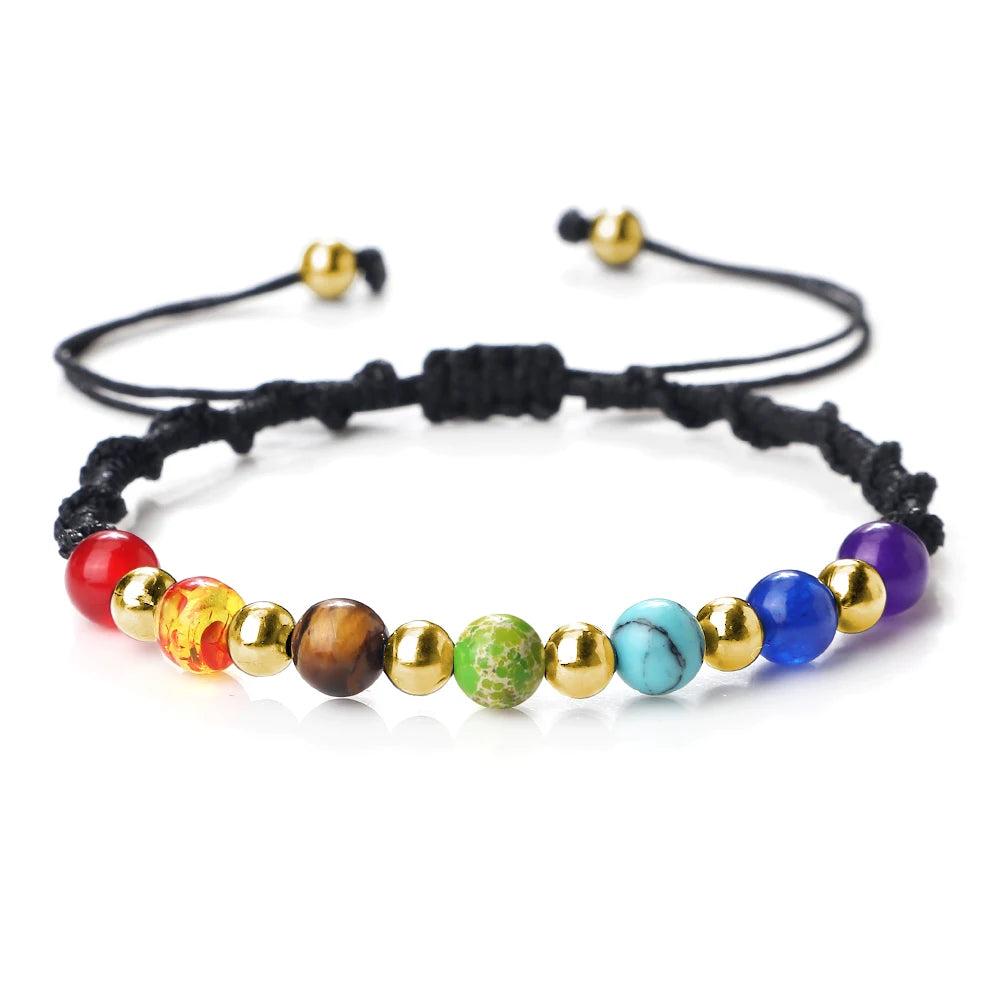 Reiki 7 Chakra Bracelet – Natural Stone Yoga Healing Jewelry