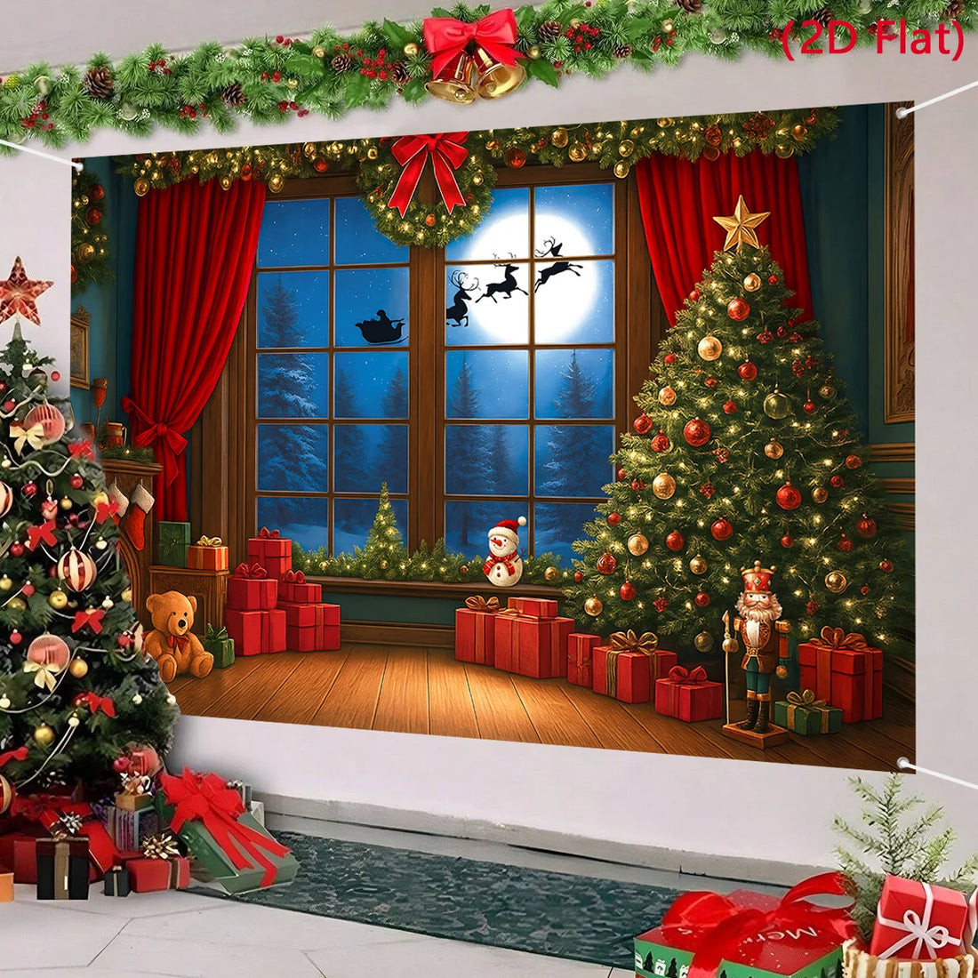 Christmas Tree Backdrop – Merry Christmas Photo Background