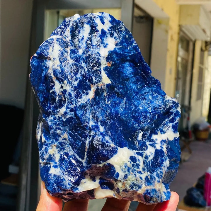 Natural Large Noble Dark Blue Sodalite Crystal Gemstone Rough Raw Rock Specimen Healing