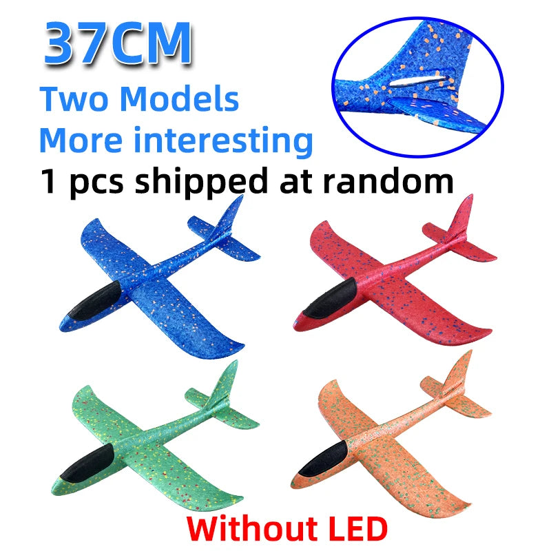 33/50CM Big Flash Glider Foam Plane Hand Throw Light Inertial AirPlane Outdoor Launch Fun of Kids Toys for Children Boys Gift