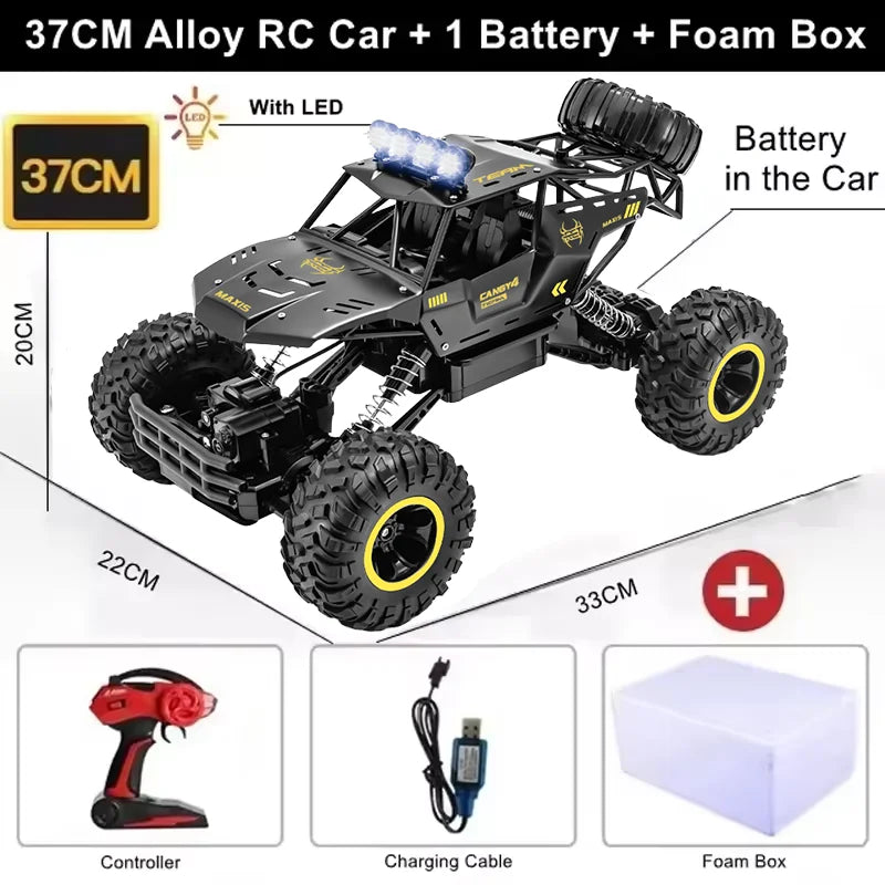 4WD 1:12/16 Scale All Terrain RC Car 20KM/H High Speed Electric Vehicle Remote Control Off-Road Truck LED HeadLight Gifts Adults