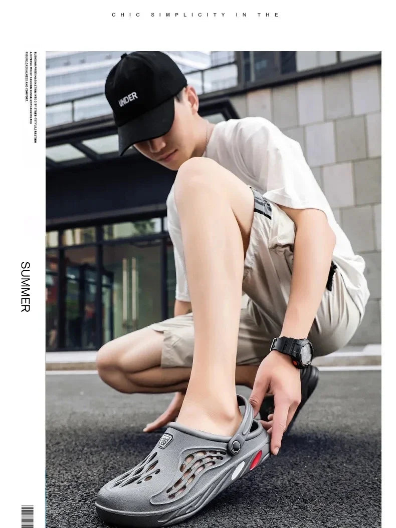 YRZL Mens Slippers Unisex Soft Non-slip Wear-resistant Casual Mens Sandals Comfortable Slip on Beach Shoes Outdoor Slippers Man