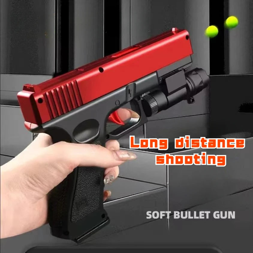 Manual G17 Gel Toy Gun With Laser Soft Bullet Airsoft Pistol Outdoor Sports CS Game Weapon for Children Gift
