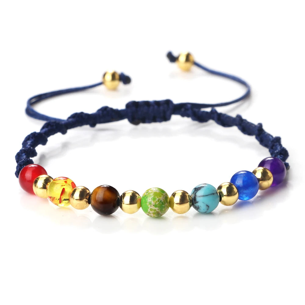 Reiki 7 Chakra Bracelet – Natural Stone Yoga Healing Jewelry
