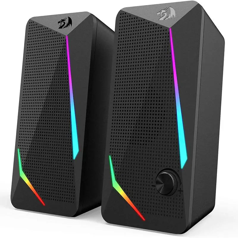 Redragon GS510 Waltz RGB Desktop Speakers, 2.0 Channel PC Computer Stereo Speaker with 4 Colorful LED Backlight Modes, Enhanced