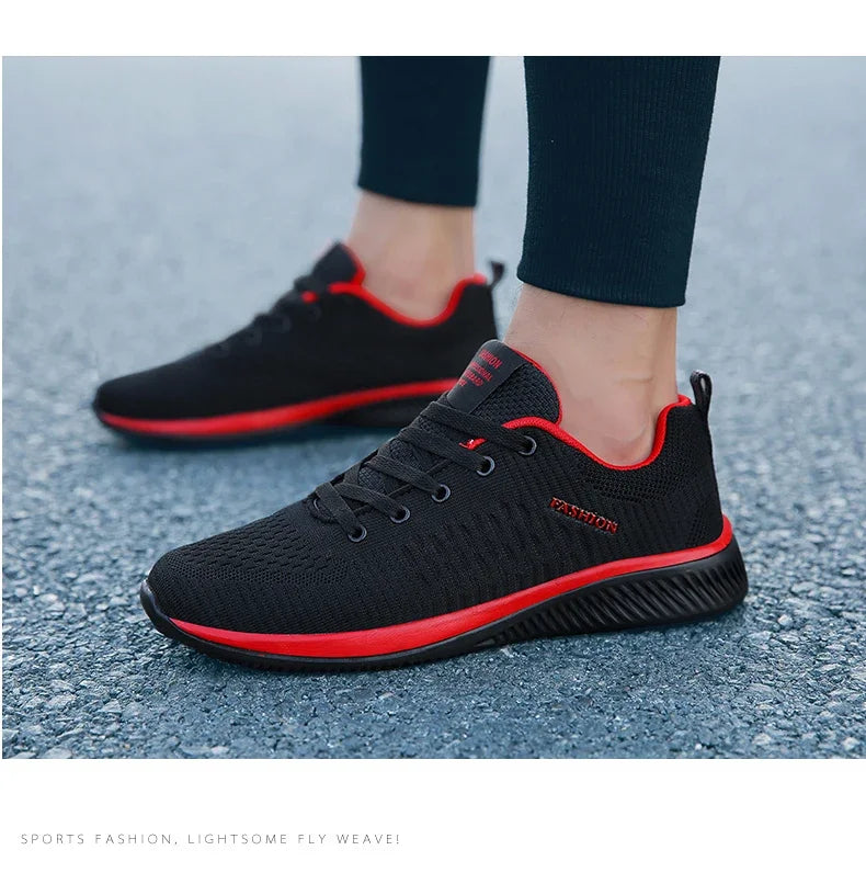 Men Running Walking Knit Shoes Fashion Casual Sneakers Breathable Sport Athletic Men Sneakers Casual Shoes Big Size 36-48