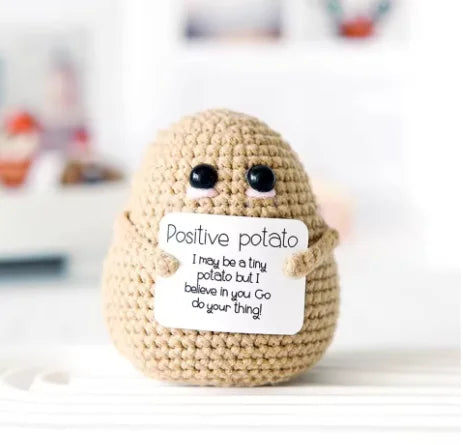 Positive Energy Potato Hug Plush – Mini Handmade Wool Doll