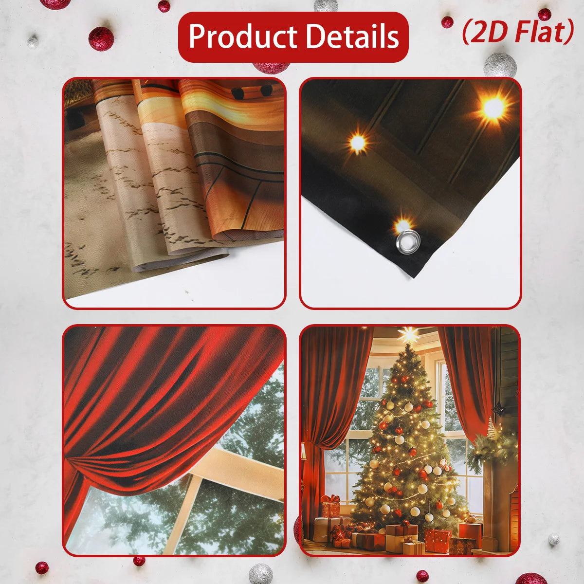 Christmas Tree Backdrop – Merry Christmas Photo Background