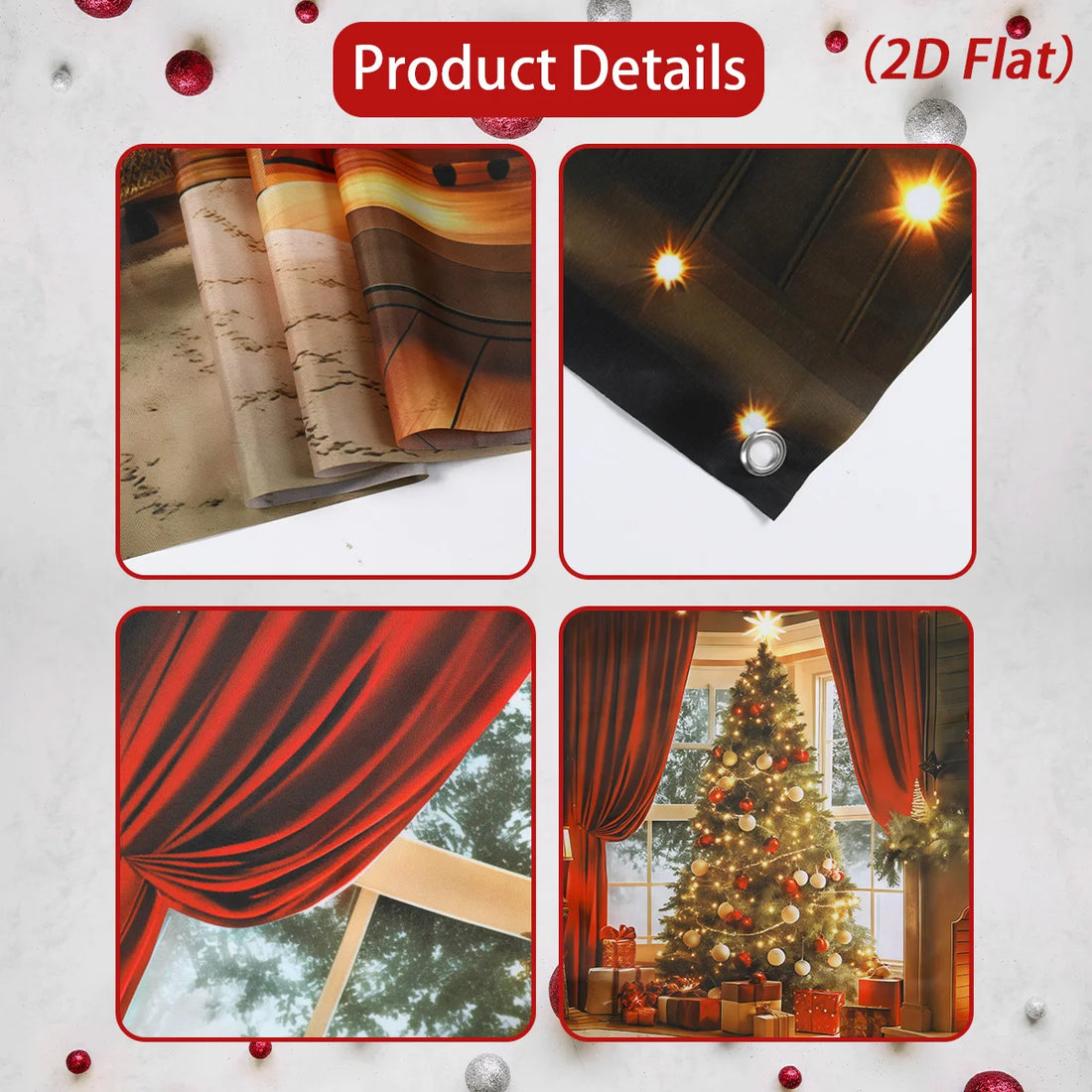 Christmas Tree Backdrop – Merry Christmas Photo Background