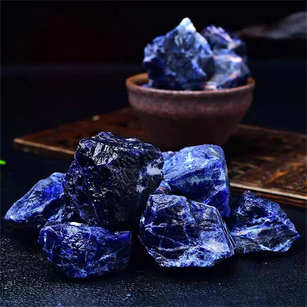 Natural Large Noble Dark Blue Sodalite Crystal Gemstone Rough Raw Rock Specimen Healing
