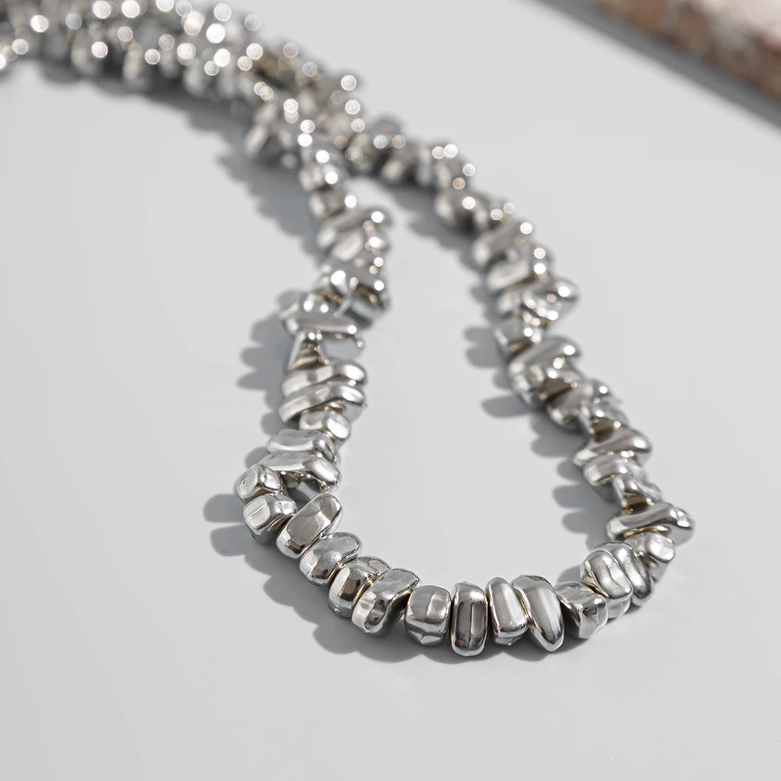 Ingemark 2PC Irregular CCB Bead Chain – Goth Cross Pendant Choker