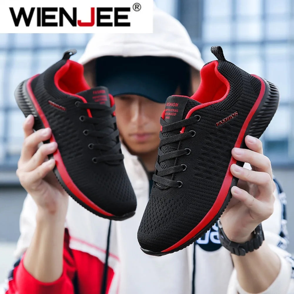Men Running Walking Knit Shoes Fashion Casual Sneakers Breathable Sport Athletic Men Sneakers Casual Shoes Big Size 36-48