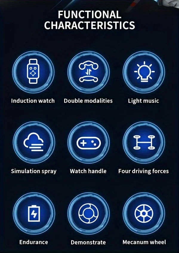 4WD RC Drift Car With Music Led Lights 2.4G Gesture Radio Remote Control Spray Stunt Car 360° Rotating Climbing Car Toys Gift