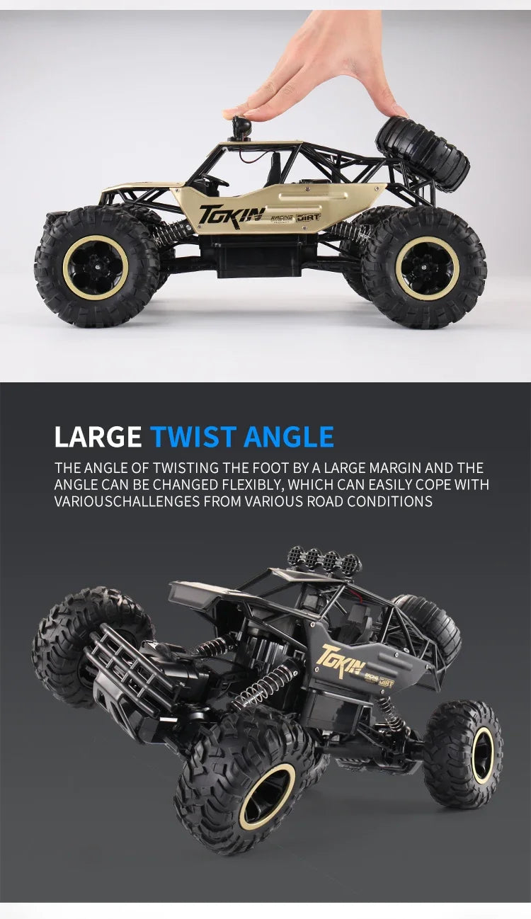 4WD 1:12/16 Scale All Terrain RC Car 20KM/H High Speed Electric Vehicle Remote Control Off-Road Truck LED HeadLight Gifts Adults