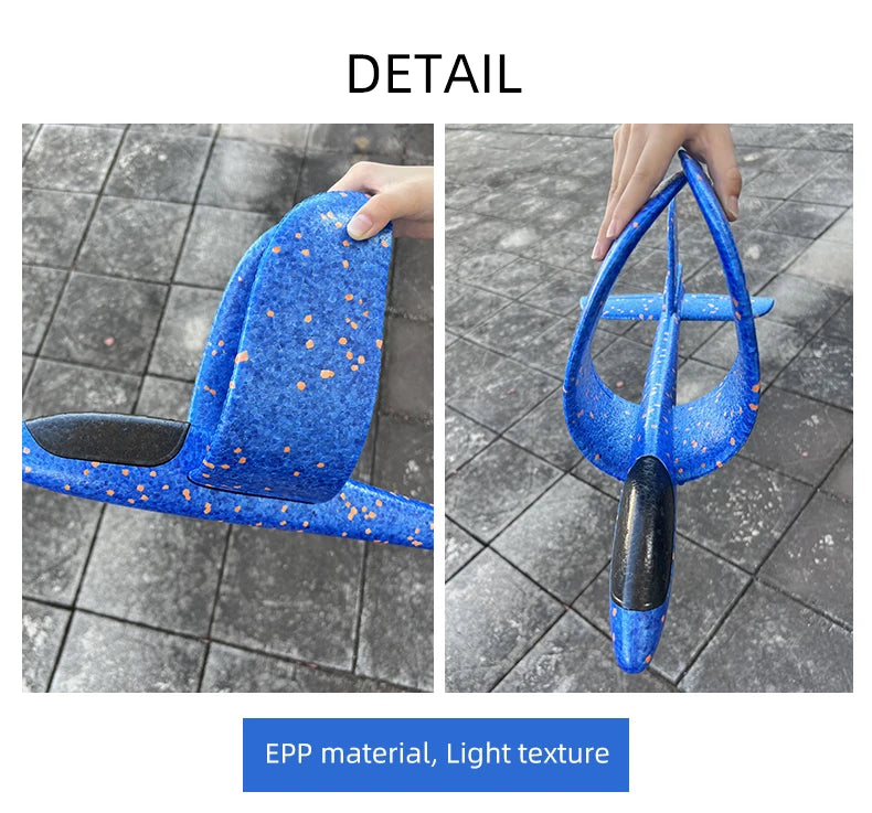 33/50CM Big Flash Glider Foam Plane Hand Throw Light Inertial AirPlane Outdoor Launch Fun of Kids Toys for Children Boys Gift