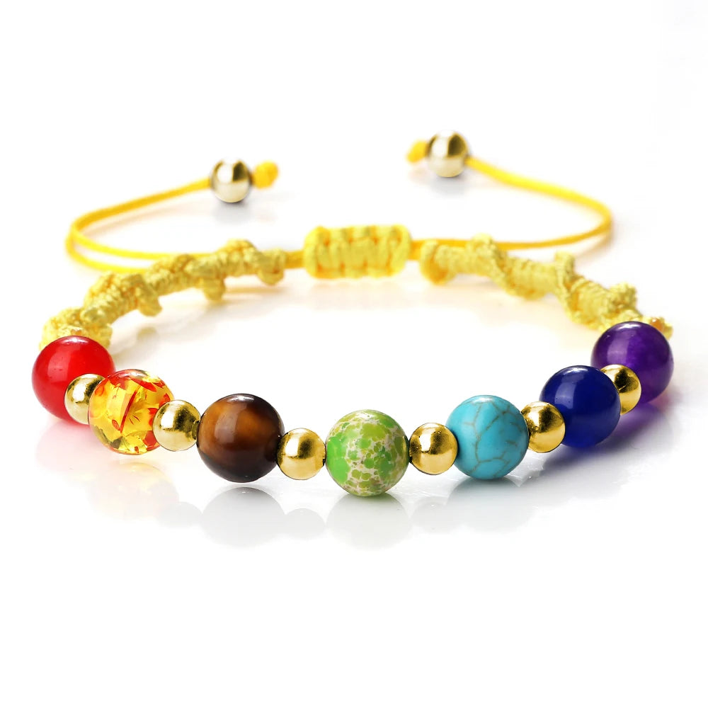 Reiki 7 Chakra Bracelet – Natural Stone Yoga Healing Jewelry