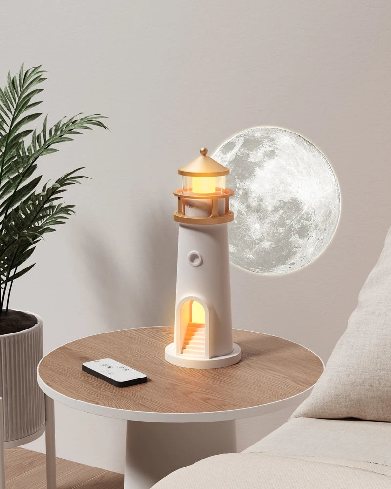 Moon Lamp Projection Lighthouse – Bluetooth Night Light with Remote