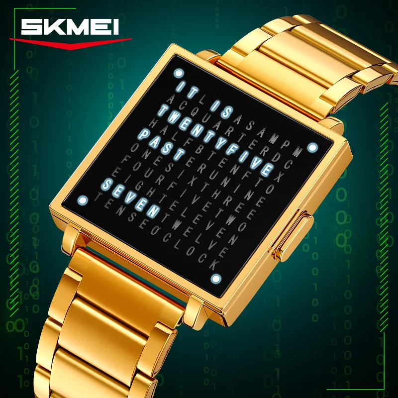 SKMEI Fashion Electronic Watch Luxury Led Light Digital Wristwatch For Man Date Display Stainless Steel Clock Waterproof 2388