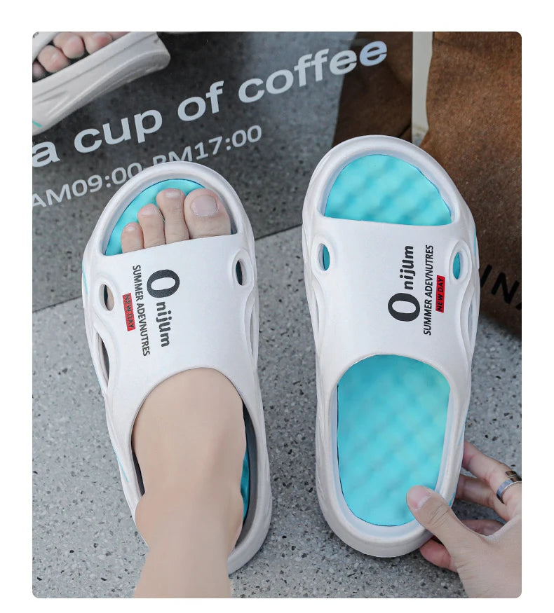 Men Summer Slippers High Quality EVA Sandals Soft Non Slip Platform Soft Slides Outdoor Beach Shoes Unisex Design Slippers