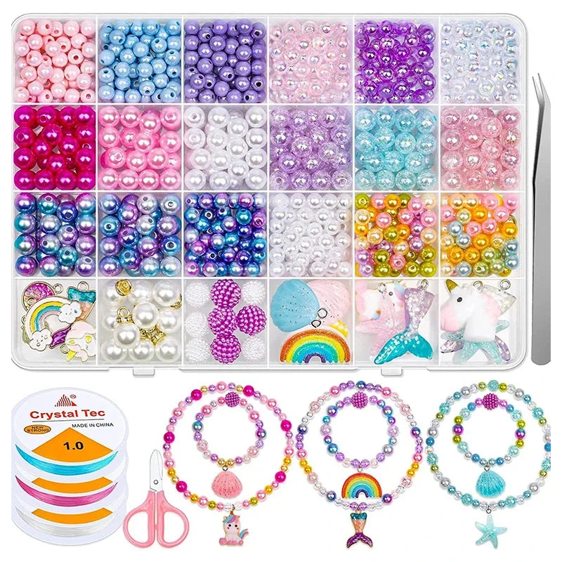 Gradient Pearl Bead Kit – Rainbow DIY Jewelry Making Set