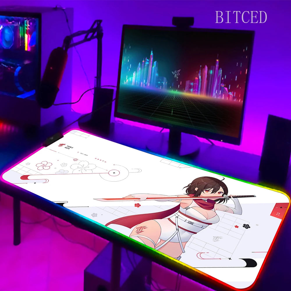 YUki Aim Gamer Keyboard Base With Backlight RGB LED Office Accessory Games Computers Diy Gaming Computer Desk Table Mouse Pad XL