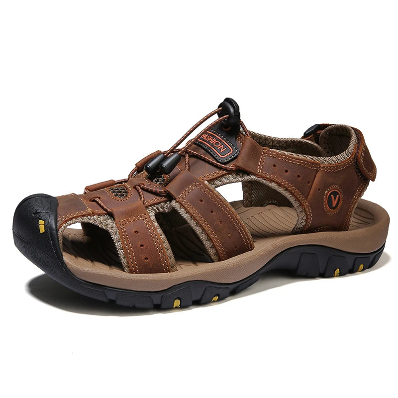 Men’s Breathable Roman Sandals – Casual Outdoor Slip-On Beach Shoes