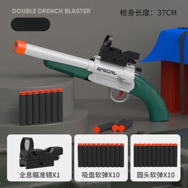 S686 Double-Barrel Airsoft Launcher – Dual Soft-Bullet Toy Rifle