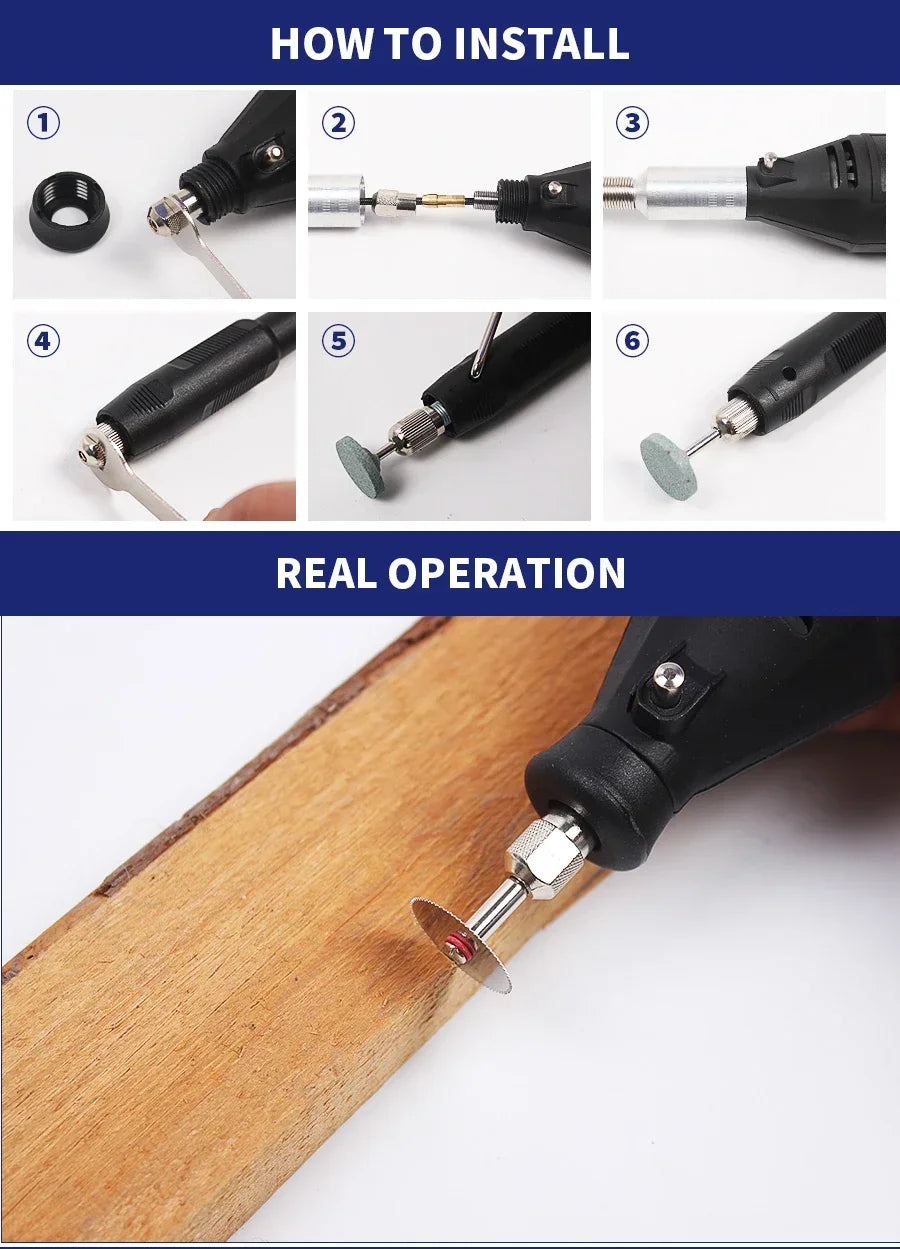 JANGKLIFE Electric Mini Drill Grinder – 110V/220V Rotary Tool Kit (Compatible with 3000/4000 Series)