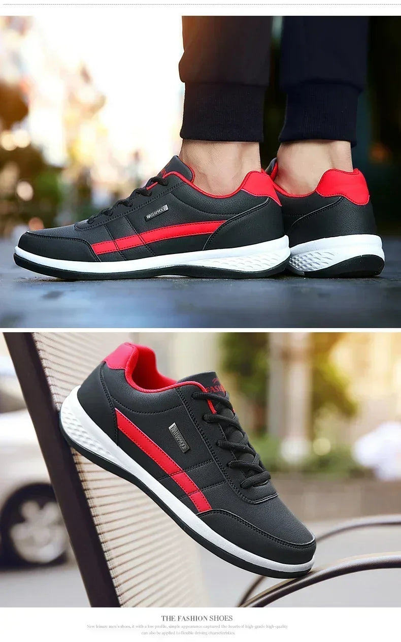 Shoes for Lace Up Footwear Vulcanized Men Leather Sneaker Waterproof Casual Comfortable Men's Sneaker Man Shoe Masculino