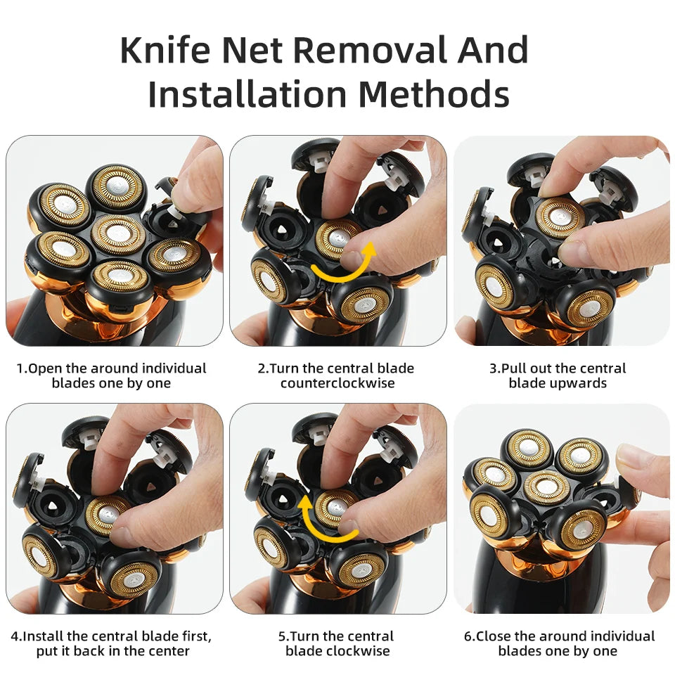 7D Men’s Electric Shaver – Wet & Dry Beard & Hair Trimmer