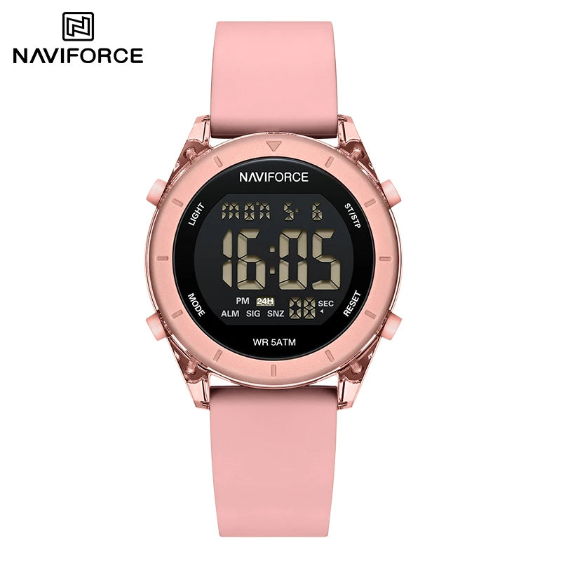 NAVIFORCE Comfortable Silicone Woman watch Waterproof LCD Display Clock Ladies Fashion Sport Electronic Wristwatches Reloj Mujer