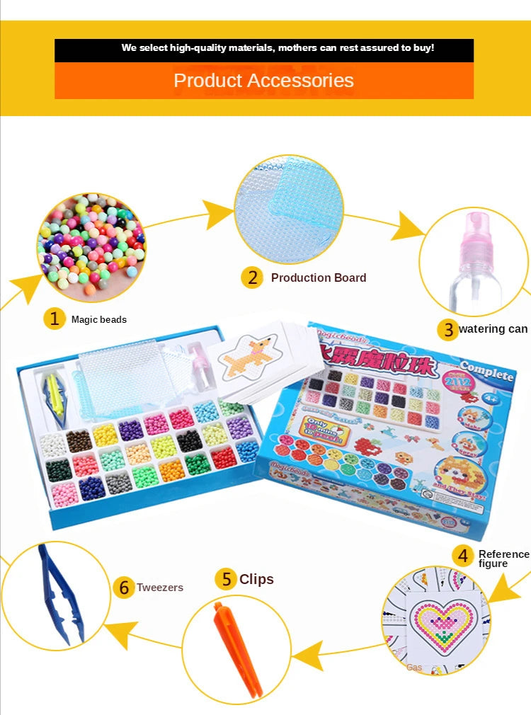 1000PCS Water Spray Magic Beads Set – DIY Puzzle Craft Toy