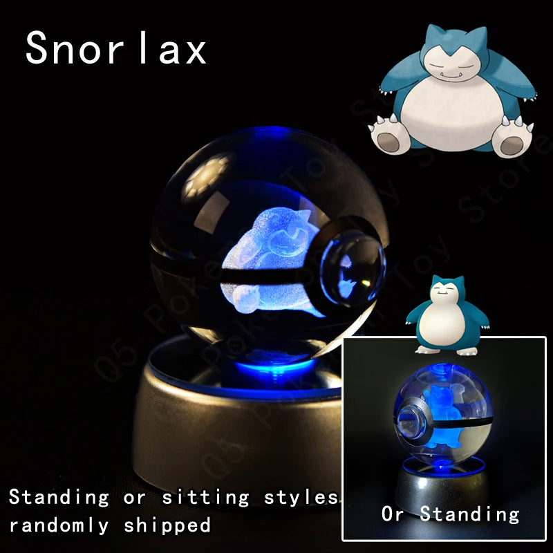 3D Pokémon Crystal Ball Lamp – Pikachu, Gengar & Mewtwo Night Light